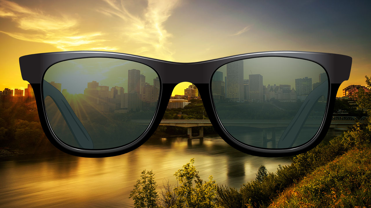 Edmonton City Skyline with Sunglasses
